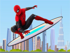 Spiderman Skateboarding